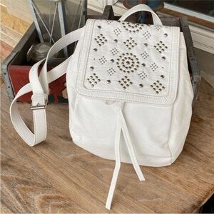 Carlos by Carlos Santana White Studded Crossbody‎ Bag